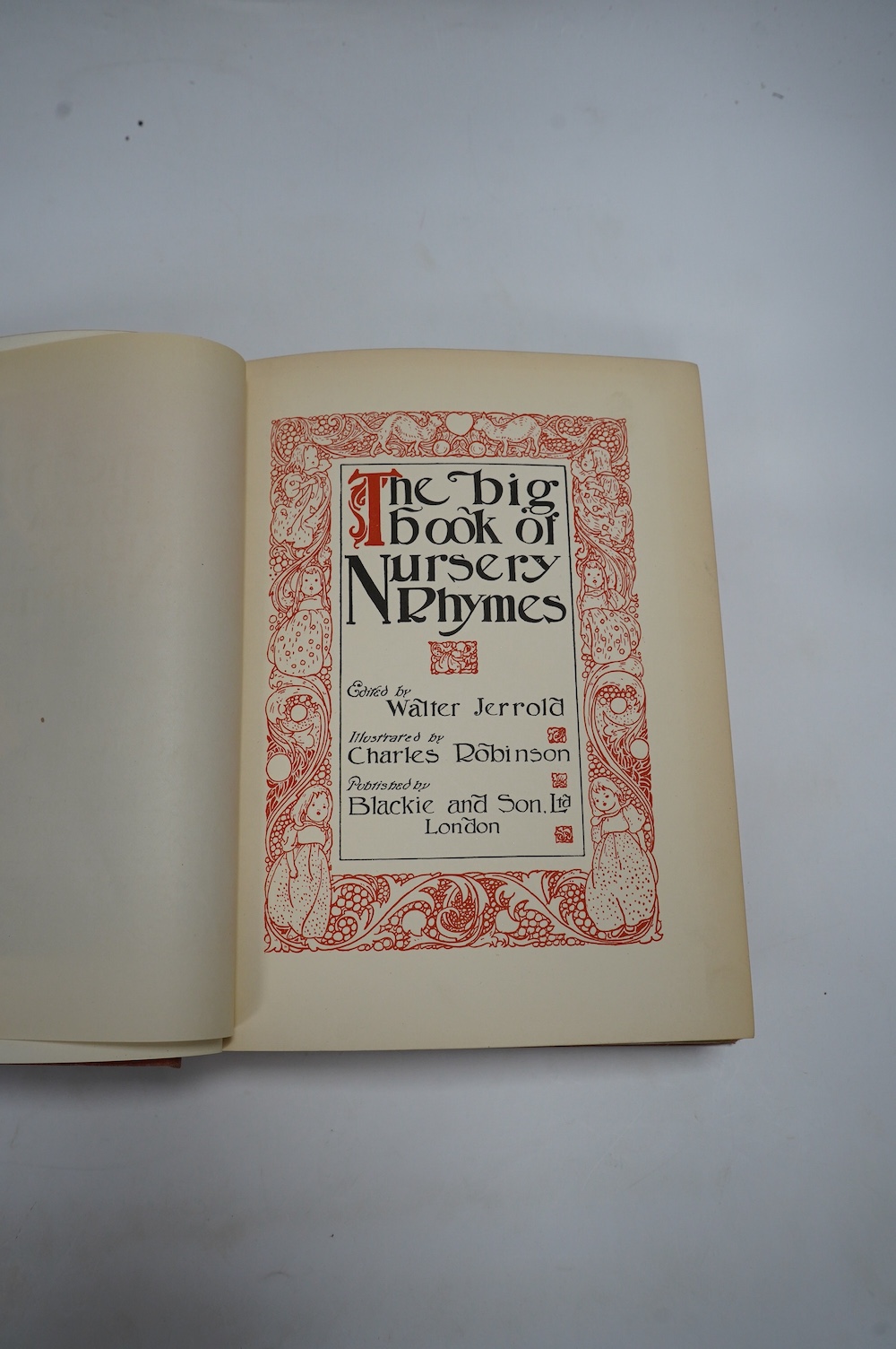 Rossetti, Christina – Florence Harrison (illustrator) – Poems, 4to, introduction by Alice Meynell, 36 tipped-in colour plates on grey card, captioned tissue-guards, original cream buckram with pre-Raphaelite design to up